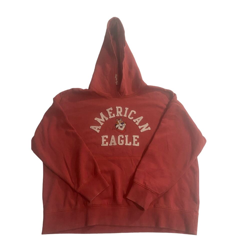 American Eagle x Kelloggs Tony the Tiger Red Pullover Hoodie Men's M